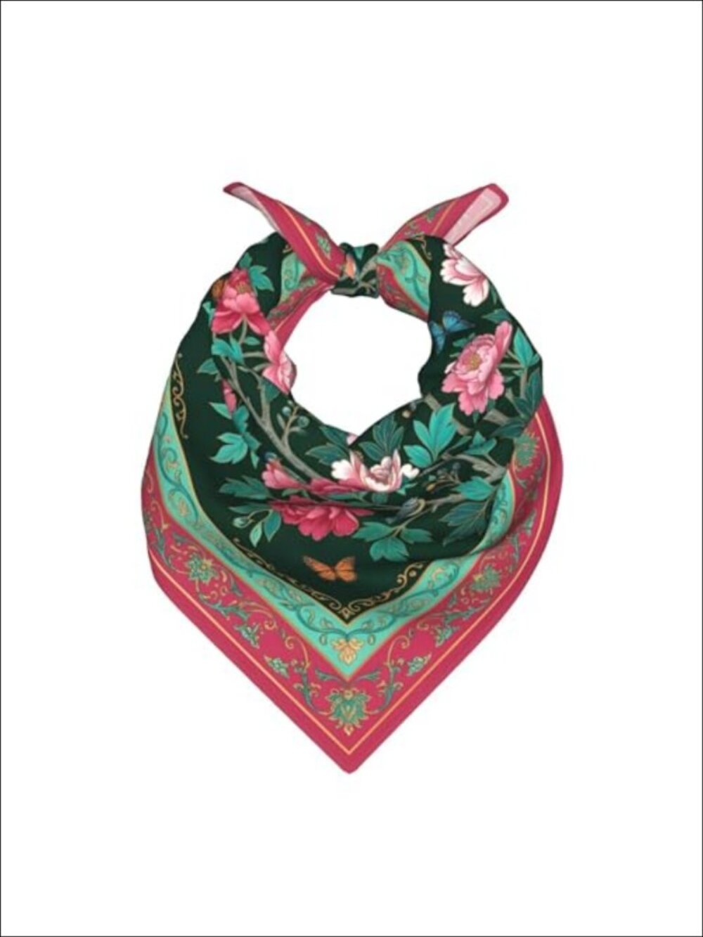 Satin Silk-Like Square Scarf 22x22 Hair Wrap Neck Scarf Handbag Accessory